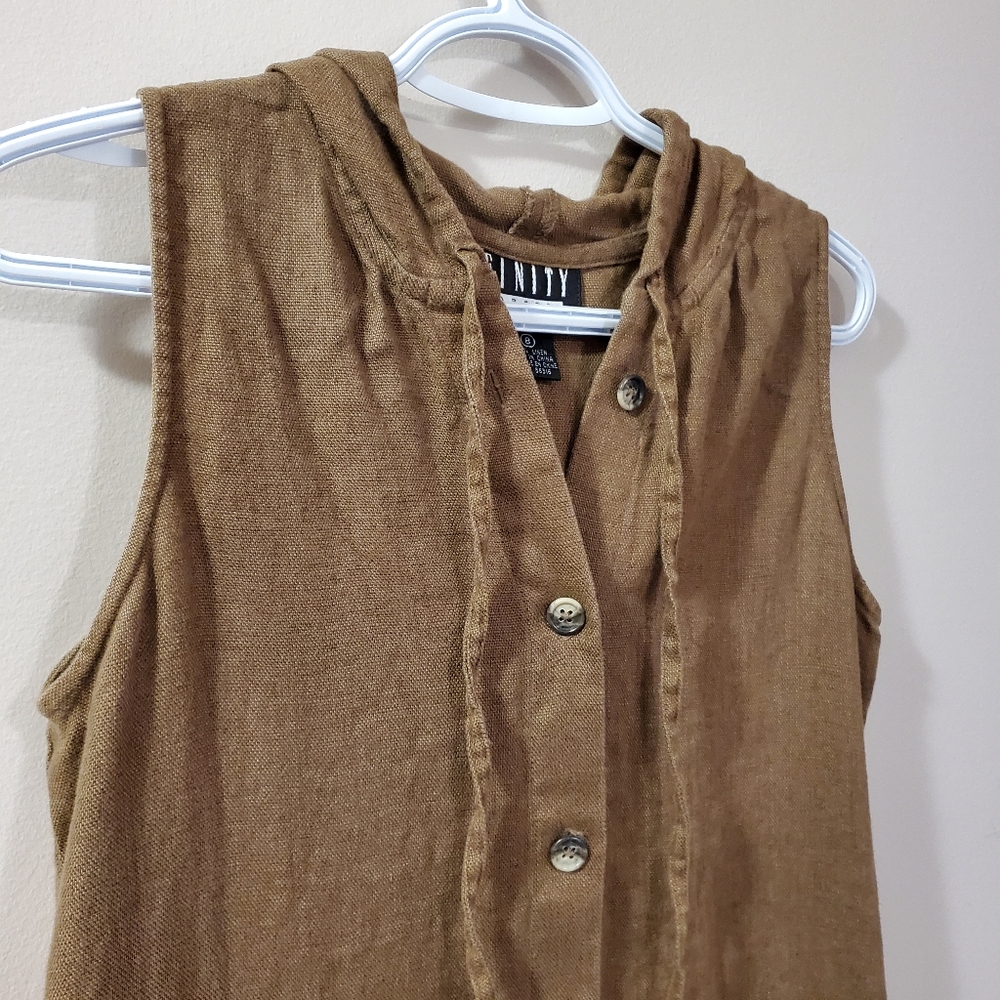 Finity Dresses - Vintage heavyweight linen dress with hood and pockets - Size M - Picture 6 of 7